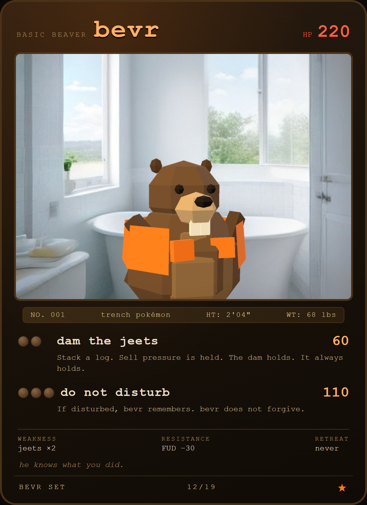 bevr card — the bathroom